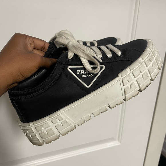 Prada Double Wheel Re-Nylon Gabardine Sneakers - Picture 1 of 7